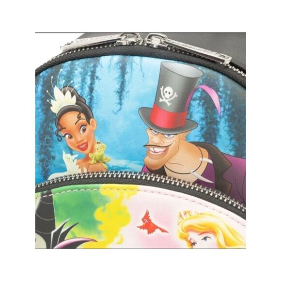 Loungefly Disney Princesses vs Villains Triple Zip Backpack Ursula Maleficent NW main image 8